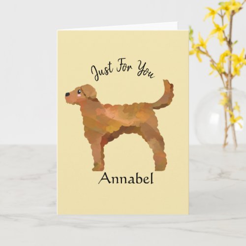 Super Cute Personalized Golden Doodle Card