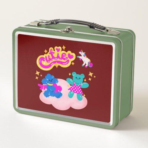 Super cute picnic on the cloud metal lunch box