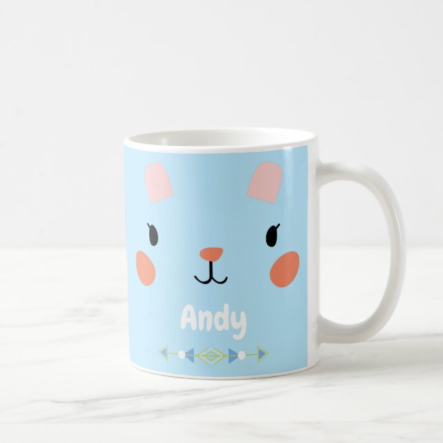 Super Cute Pink Bunny Face Coffee Mug (Right)