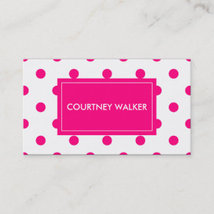 Super Cute pink polka dot business cards