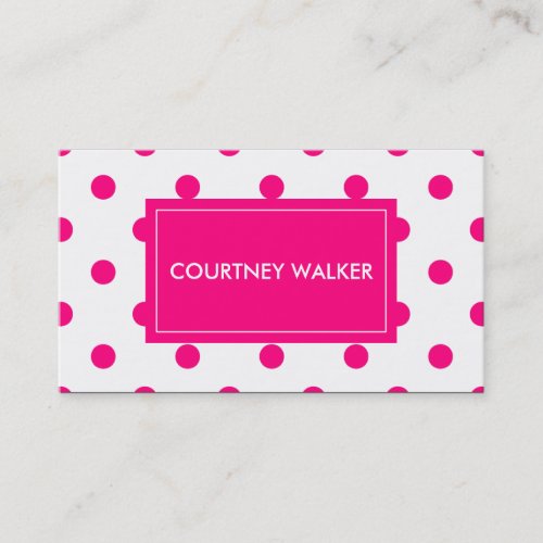 Super Cute pink polka dot business cards