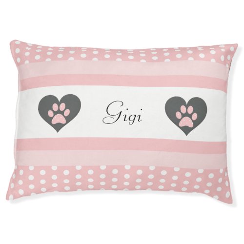 Super Cute Pink Polka Dotted Girly Dog Bed