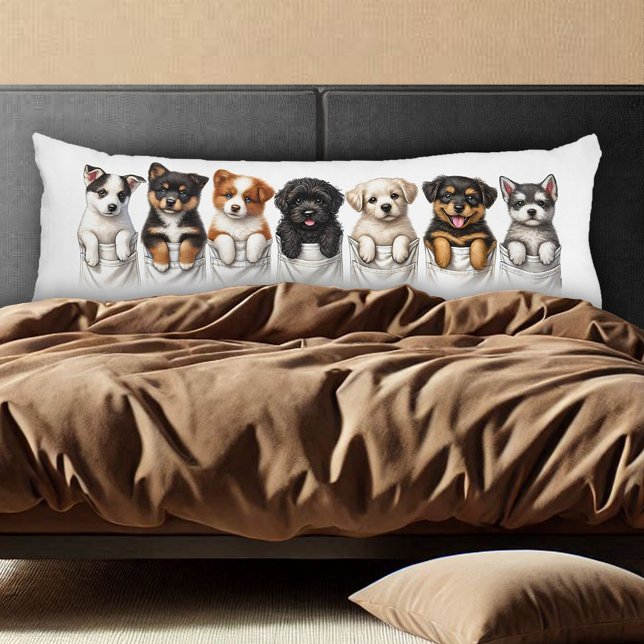 Super Cute Pockets Full of Puppies Body Pillow (Pockets Full of Puppies Body Pillow Cover Photo)
