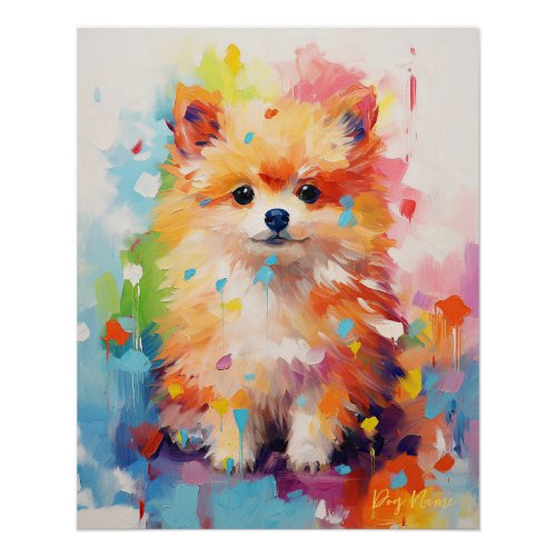 Super Cute Pomeranian Dog Puppy 005 _ Xeno Lucilfe Poster
