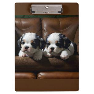 Super Cute Puppies on the Couch 1 Clipboard