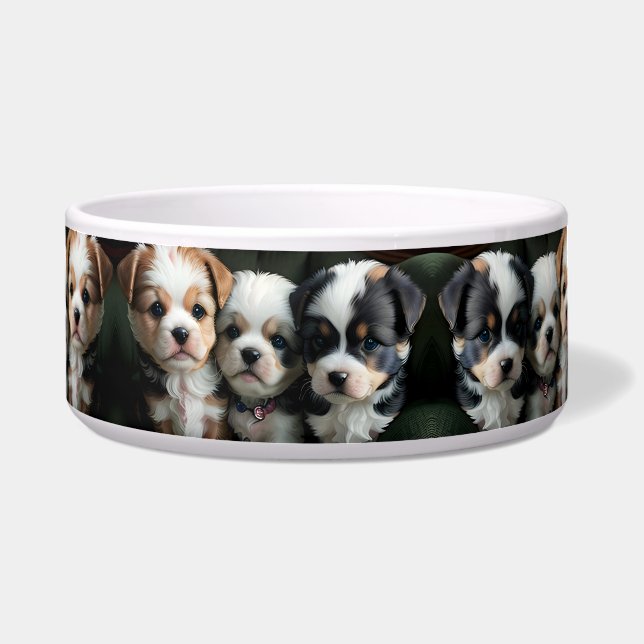 Super Cute Puppies on the Couch 2 Bowl (Front)