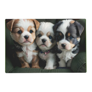Super Cute Puppies on the Couch 2 Placemat