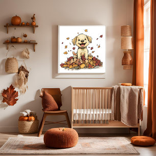 Super Cute Puppy Faux Canvas Print