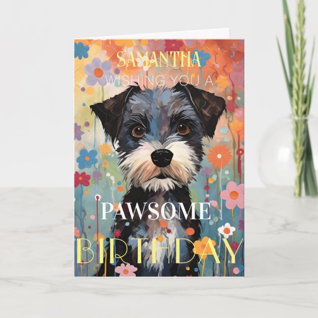Super Cute Puppy Happy Birthday Card (Front)