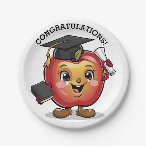 Super Cute Red Apple Diploma Graduation Party  Paper Plates