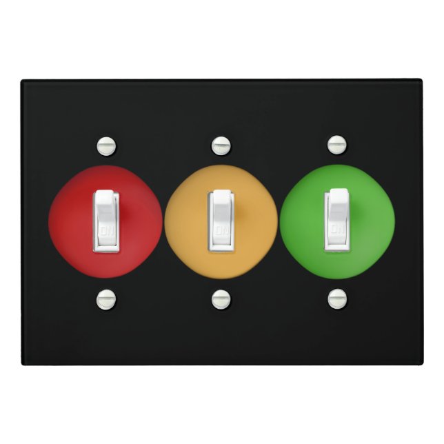 Super Cute Red Yellow Green Dots Light Switch Cover (In Situ)
