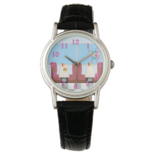 Super Cute Retro Fifties Diner Fun Time Cartoon Wr Watch