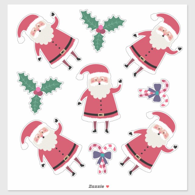 Super cute Santa, Christmas themed Sticker (Sheet)