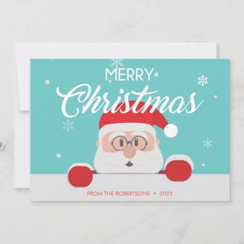 Super Cute Santa Claus Face Christmas Card