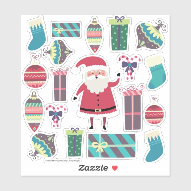 Super cute Santa mixed Christmas Set One Sticker (Sheet)