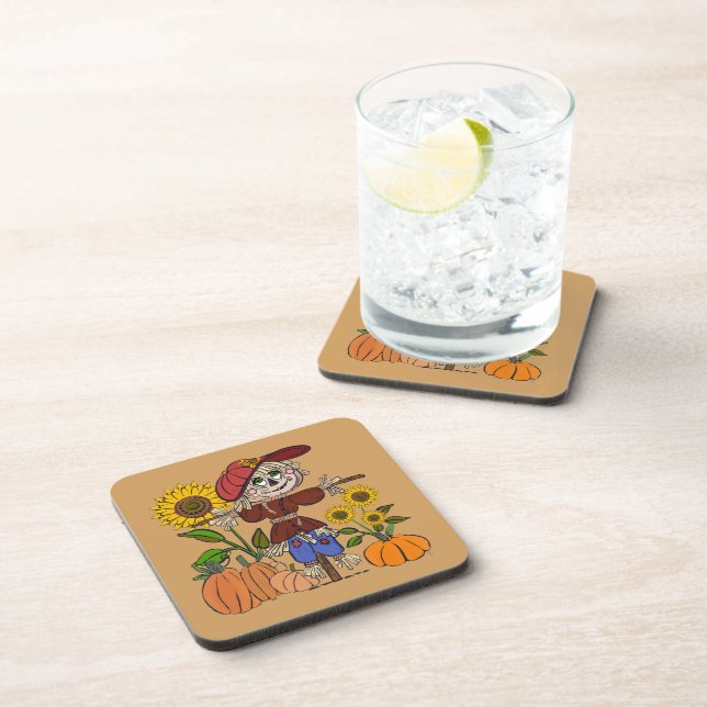 Super Cute Scarecrow Beverage Coaster (Right Side)