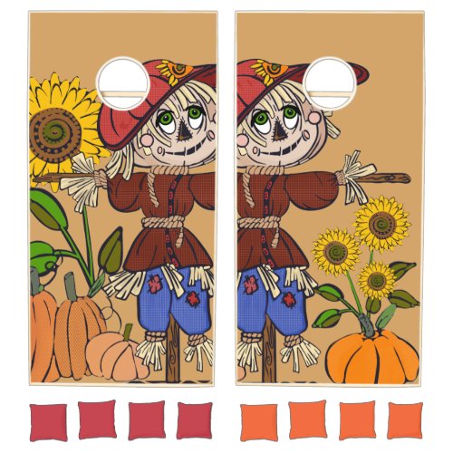 Super Cute Scarecrow Cornhole Set