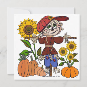 Super Cute Scarecrow Holiday Card