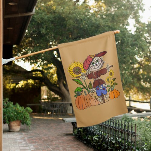 Super Cute Scarecrow House Flag