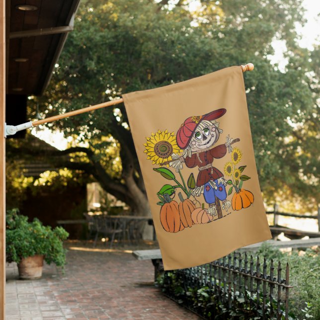 Super Cute Scarecrow House Flag (In SItu)