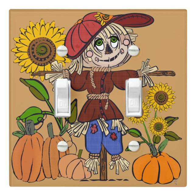 Super Cute Scarecrow Light Switch Cover (In Situ)