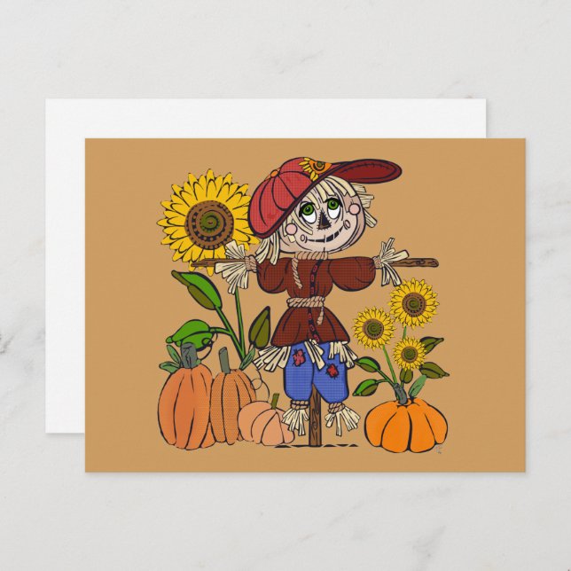 Super Cute Scarecrow Postcard (Front/Back)