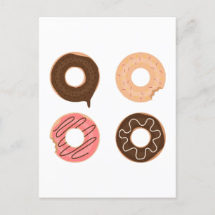 Super cute set of donuts postcard