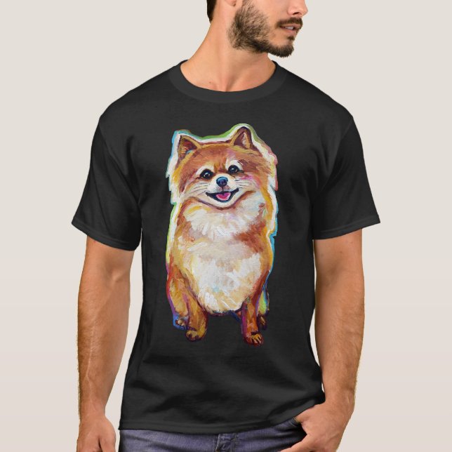 Super Cute Smiling Pomeranian T-Shirt (Front)