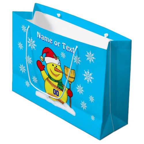 Super Cute Snowman Softball Gift Bags PERSONALIZED