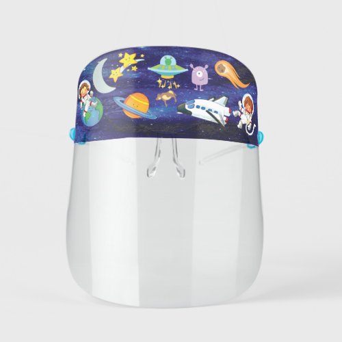 Super Cute Space Kids Astronaut Alien UFO Cow Face Kids Face Shield