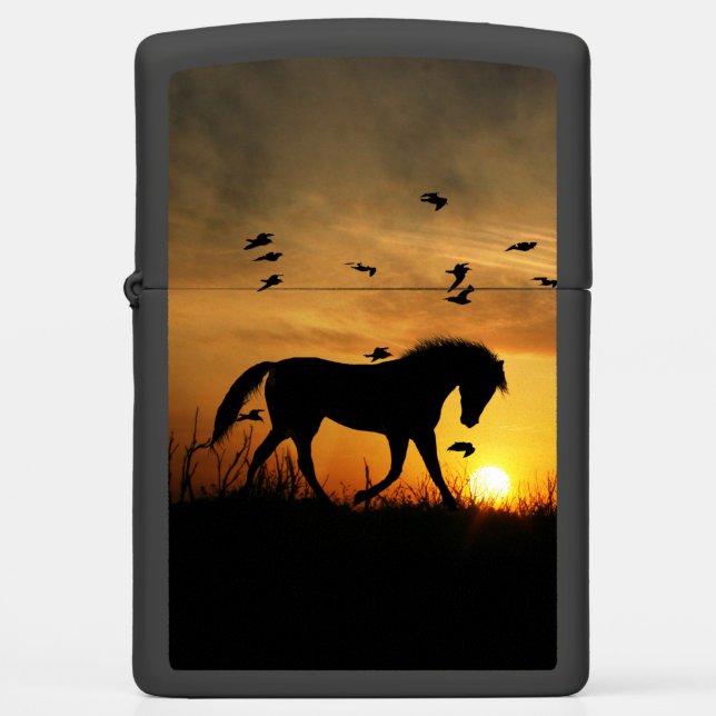 Super Cute Trotting Horse Zippo Lighter (Front)