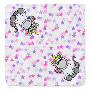 Super Cute Unicorn Comic Cartoon Magical Girly Bandana