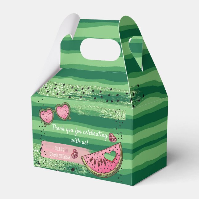Super Cute Watermelon Party Favor Boxes (Front Side)
