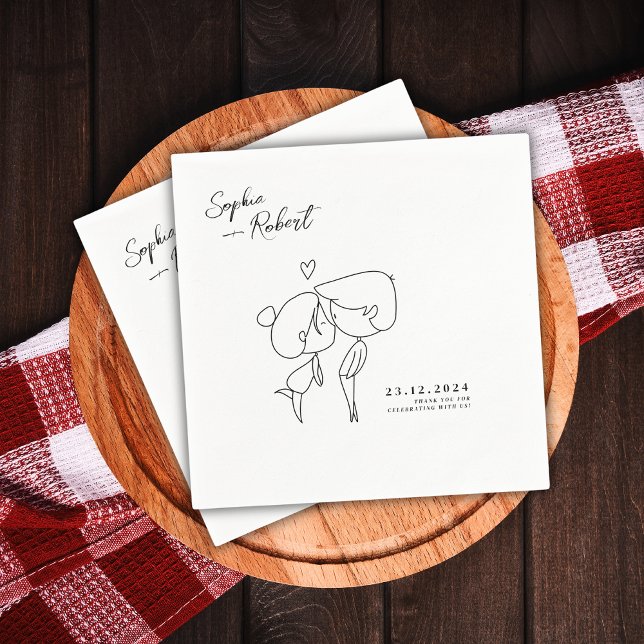 Super Cute White Minimalist Wedding Napkins (Creator Uploaded)