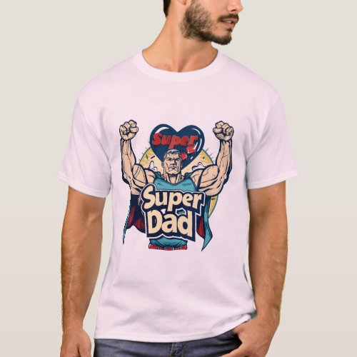 Super Dad Action Design T_Shirt