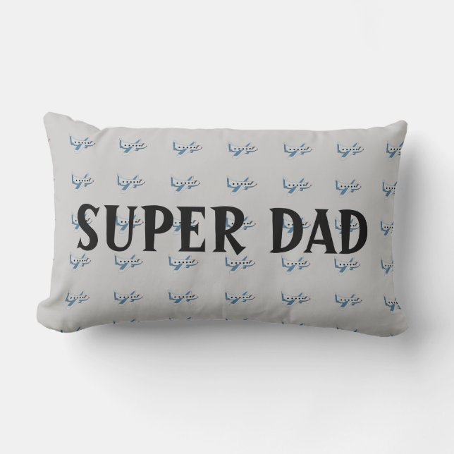 Super Dad Airplanes Lumbar Pillow (Front)