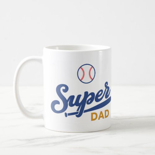 Super Dad Baseball Custom Mug