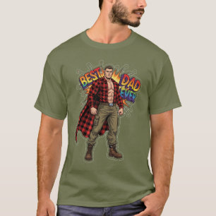 Super Dad - Best Dad Ever Comic Hero Vector Design T-Shirt