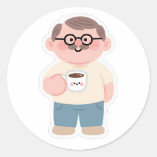 👨 Super Dad Classic Round Sticker