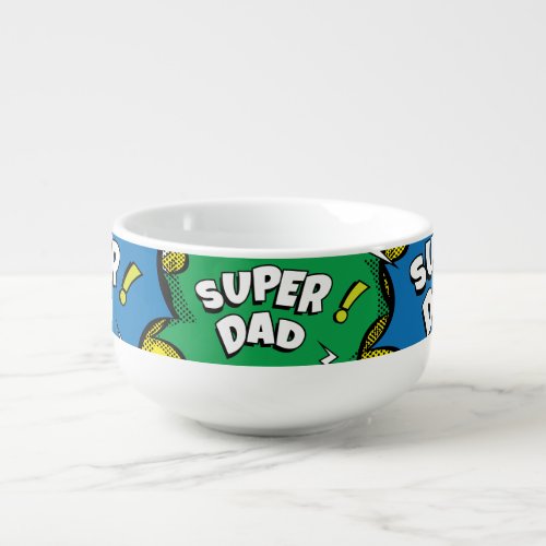 “Super Dad” Colorful Comic Book Pop Art  Soup Mug