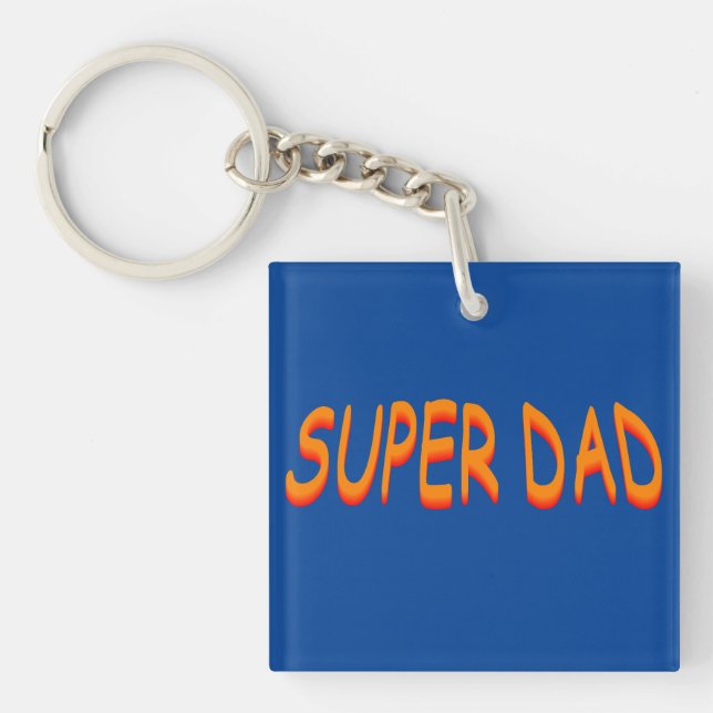 Super Dad Comic Style Font Keychain (Front)
