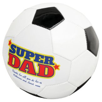 Super Dad custom message red blue yellow ball