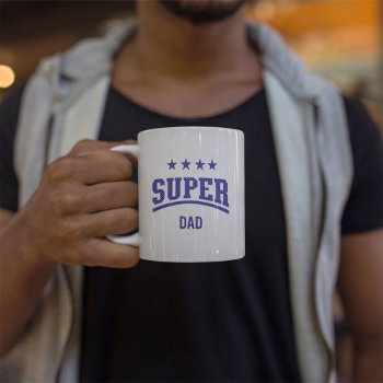 Super Dad Custom Name Family Member Two-tone Coffee Mug by MiniBrothers at Zazzle