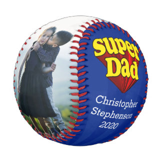 Super Dad Custom Photo Fathers Day Gift Baseball