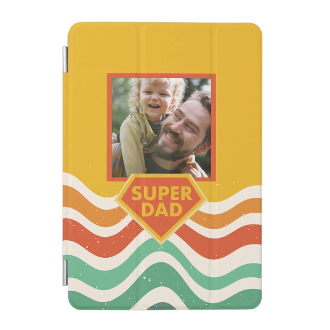 Super Dad custom photo with retro waves  iPad Mini Cover (Front)