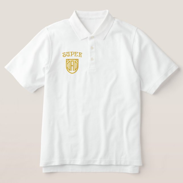 Super Dad Embroidered Polo Shirt (Design Front)