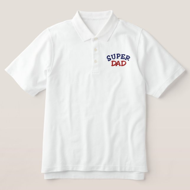 Super DAD Embroidered Polo Shirt - Customized (Design Front)