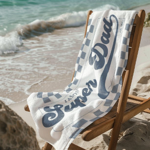 Super Dad Established Monogram Beach Towel