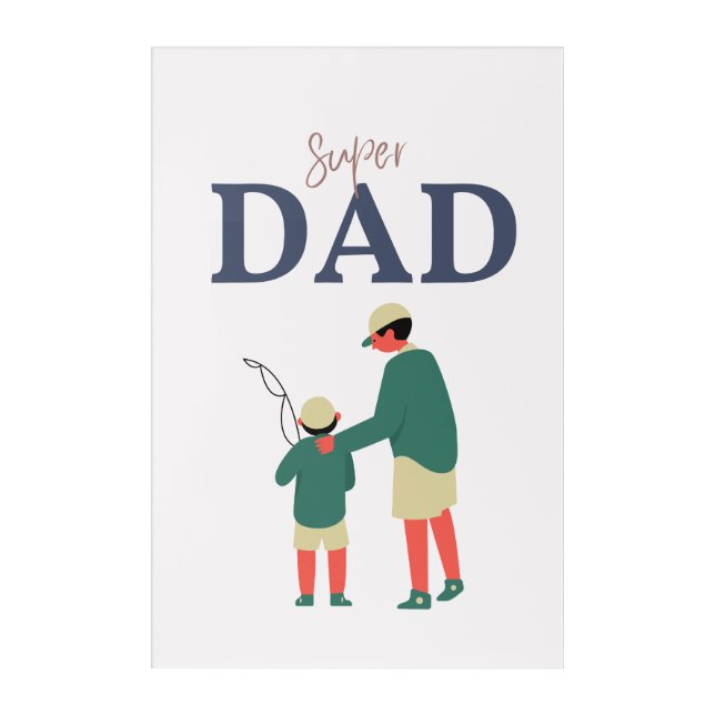 Super Dad - Father and Son Bonding Minimal Art Pri (Front)