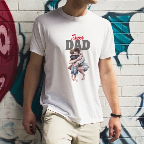 SUPER DAD  Father  Son  Fathers Day T_Shirt
